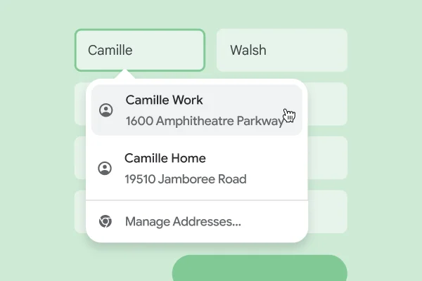 A user is able to instantly enter their name and address to a form using autofill.